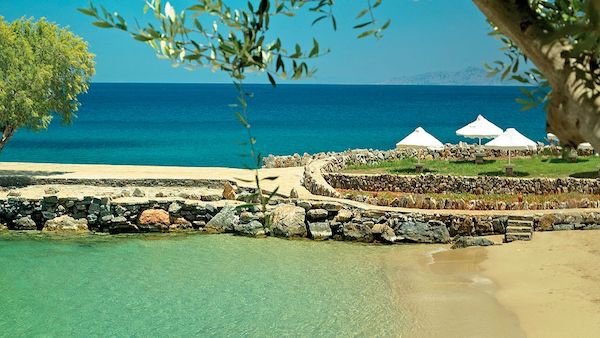 The beach at Elounda Mare Hotel