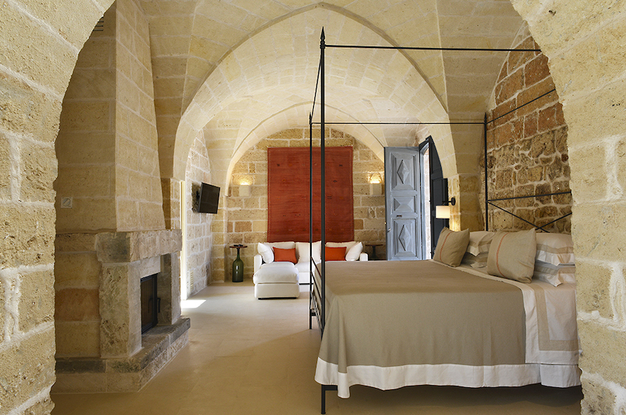 one of the suites at Masseria Trapana